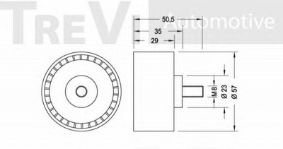 TREVI AUTOMOTIVE td1311 -  Паразитный / Ведущий ролик, зубчатый ремень